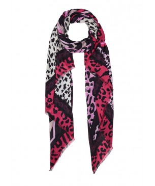 LIU JO - STOLA ANIMALIER FUXIA