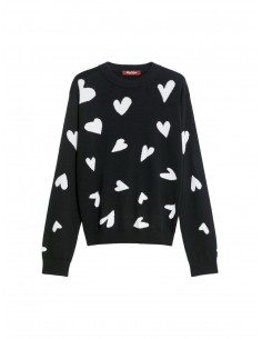 MAX MARA  - MAGLIA CUORI NERO