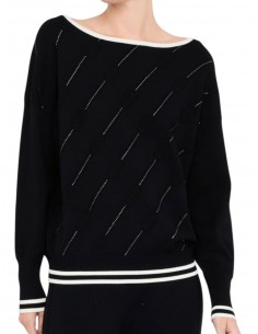 LIU JO - MAGLIA LOGO STRASS...