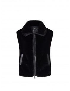 PINKO - GILET PELLICCIA NERO
