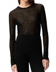 PINKO - MAGLIA NERA STRASS...