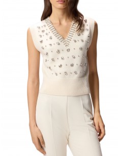 PINKO - MAGLIA PANNA STRASS