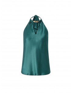 PINKO - TOP IN RASO VERDE