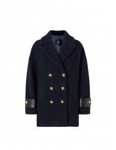 PINKO - CAPPOTTO BLU DIAGONALE