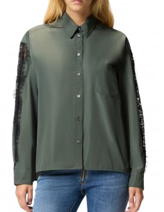 PINKO - CAMICIA VERDE TAFFETAS