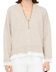 LIU JO - MAGLIA NATURALE A V