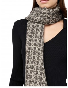 LIU JO - STOLA CON FRANGE NERA 2