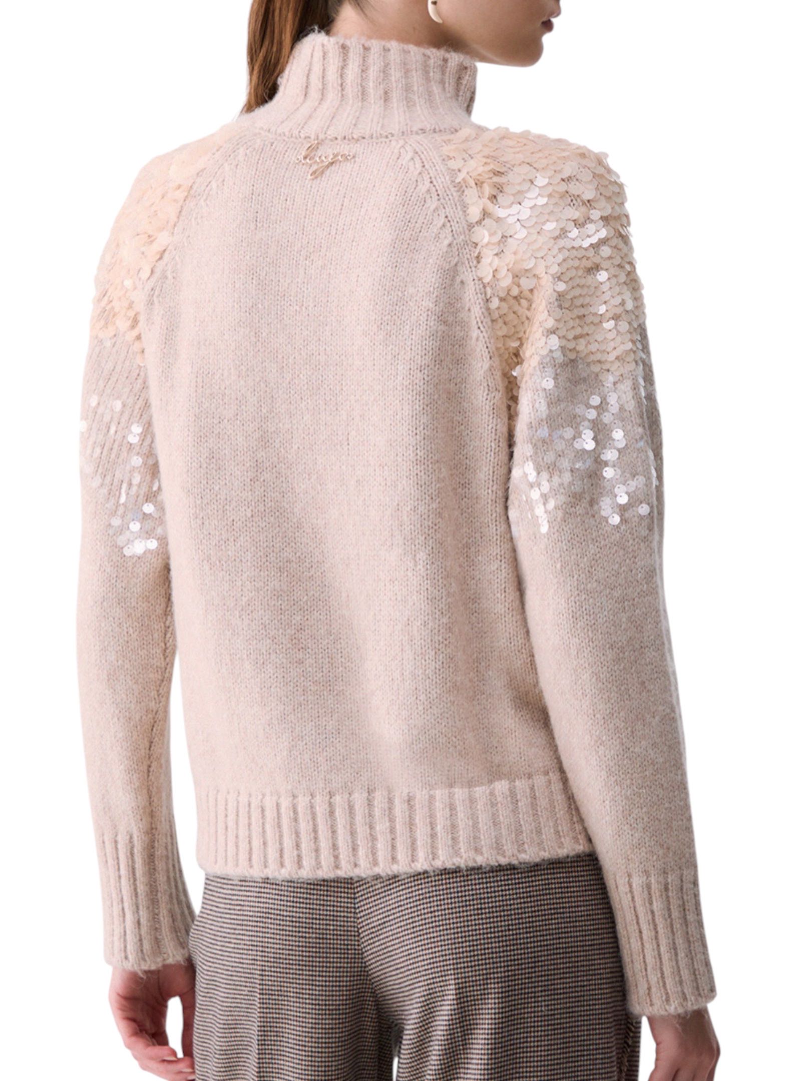 LIU JO - MAGLIONE BEIGE PAILLETTES - immagine 2