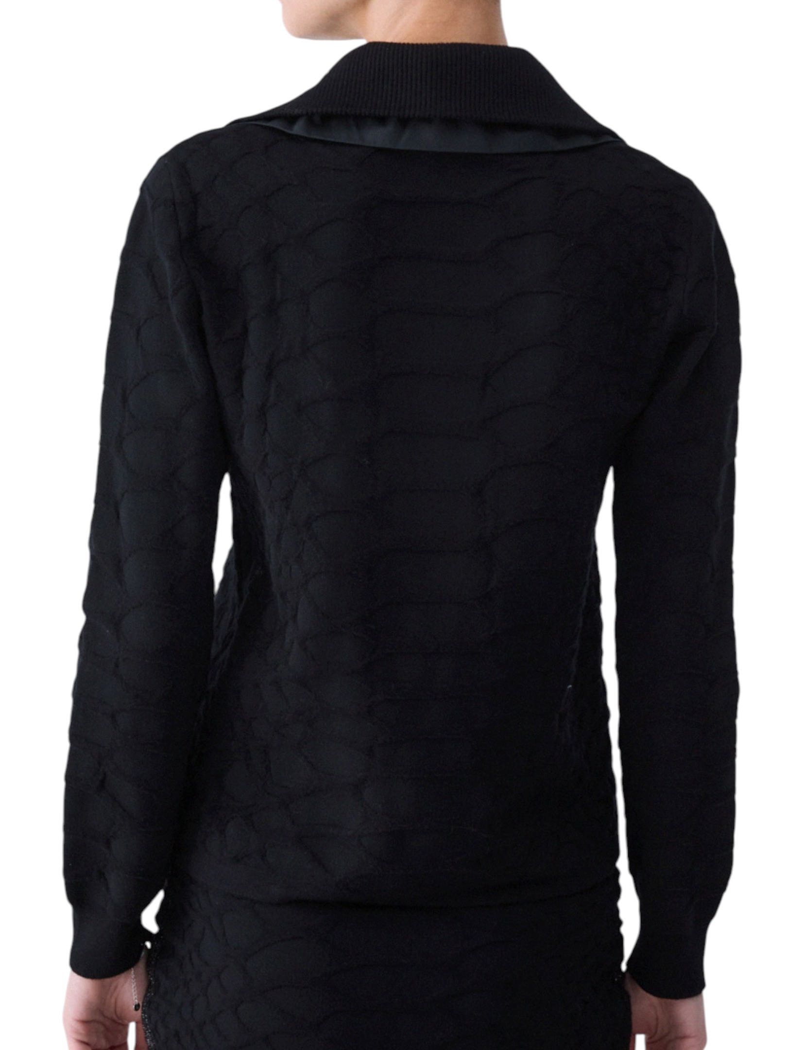 LIU JO - MAGLIONE NERO COLLO ALTO BOTTONI - immagine 2