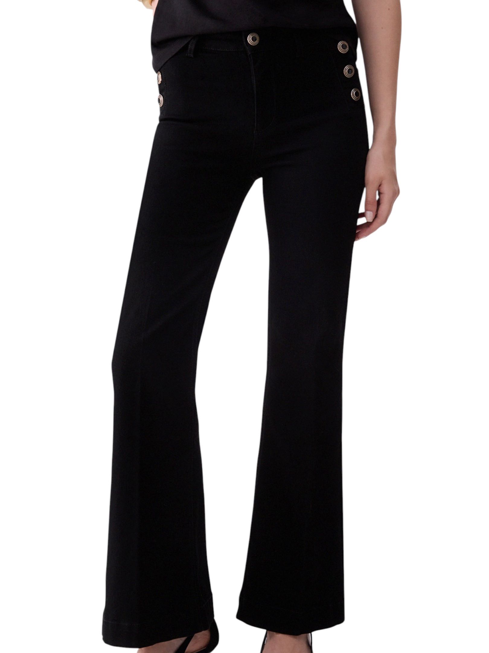 LIU JO - JEANS NERO BOTTONI FLARE