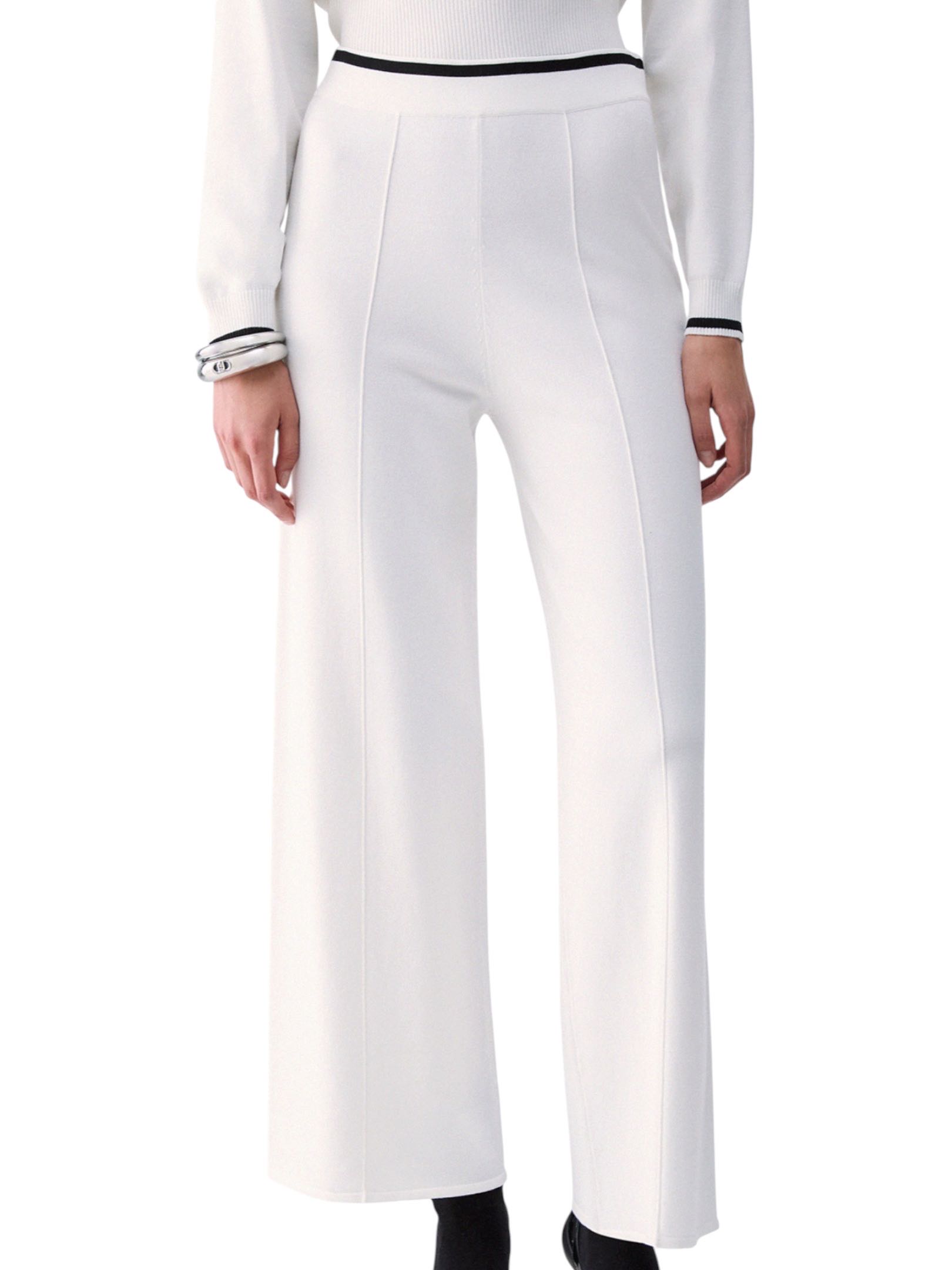 LIU JO - PANTALONE BIANCO LANA LUNGO
