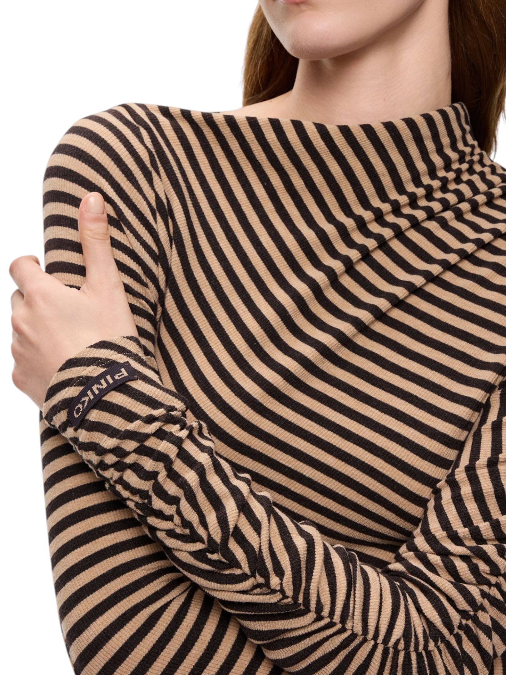 PINKO - LUPETTO MARRONE/NERO RIGHE - immagine 3