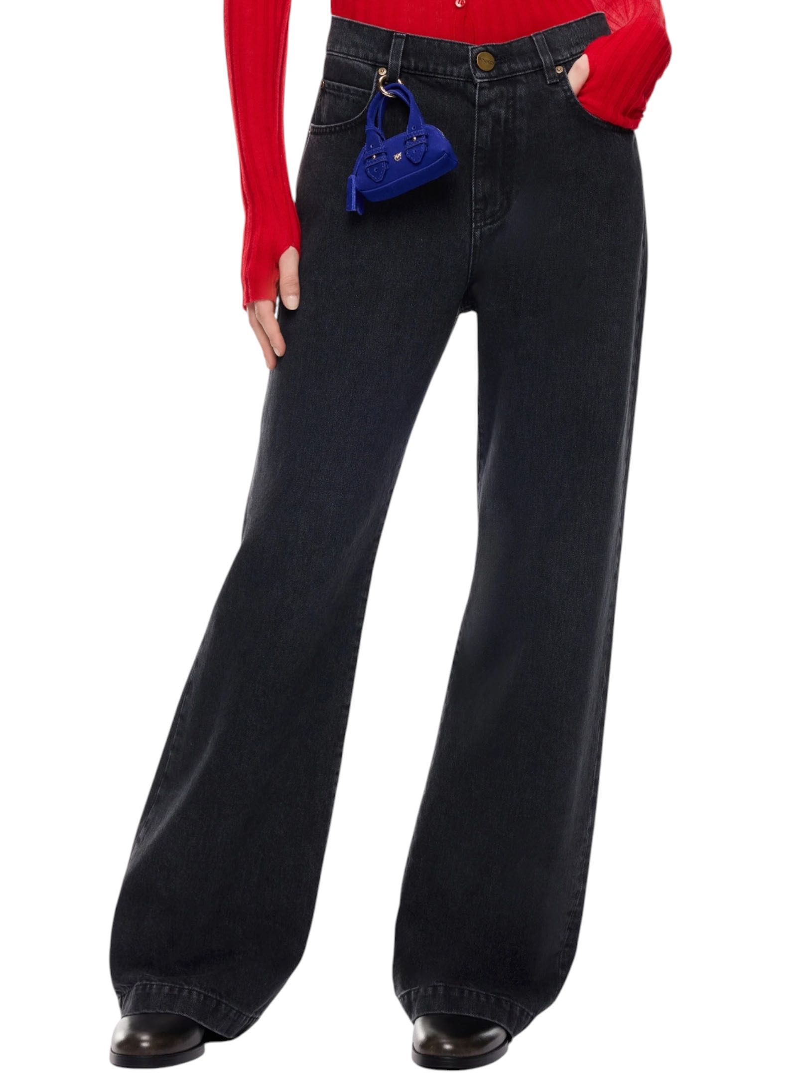 PINKO - JEANS NERO LARGO
