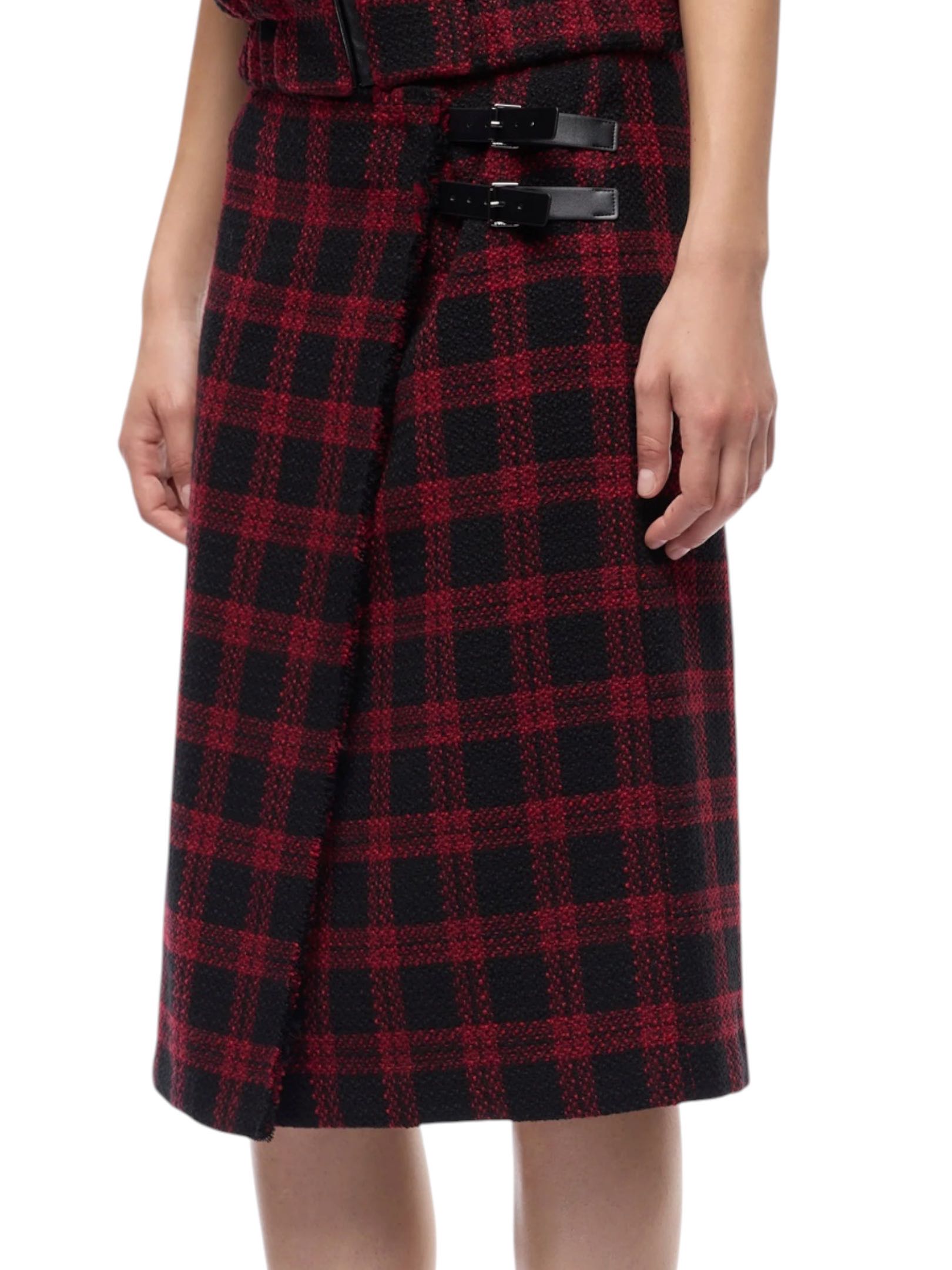 PINKO - GONNA ROSSA/NERA TWEED