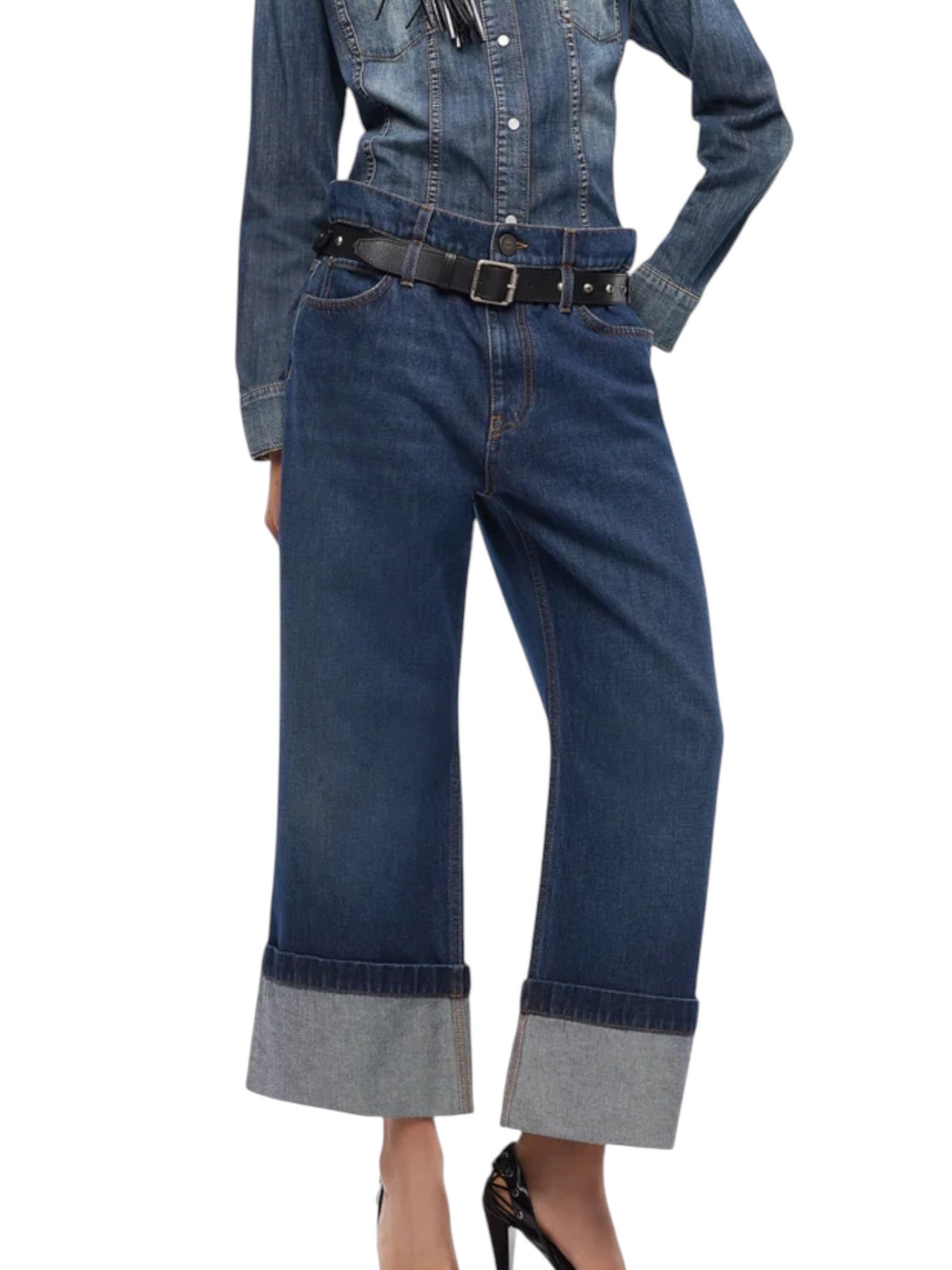 PINKO - JEANS BLU SCURO LARGO