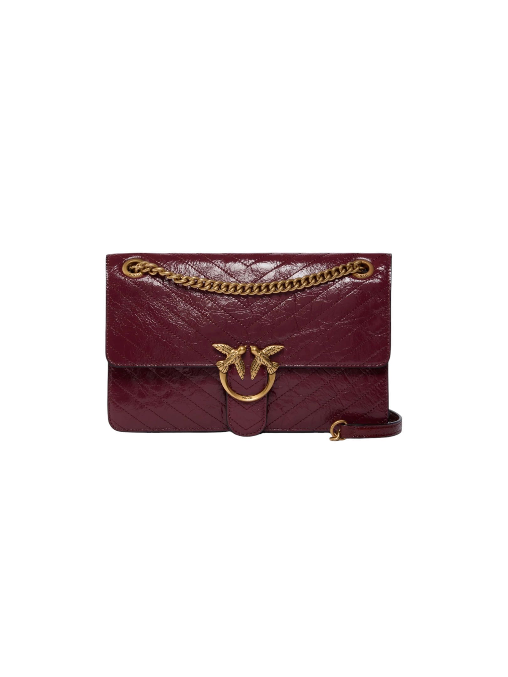 PINKO - BORSA CIOCCOLATO LOVE CLASSIC LUCIDA