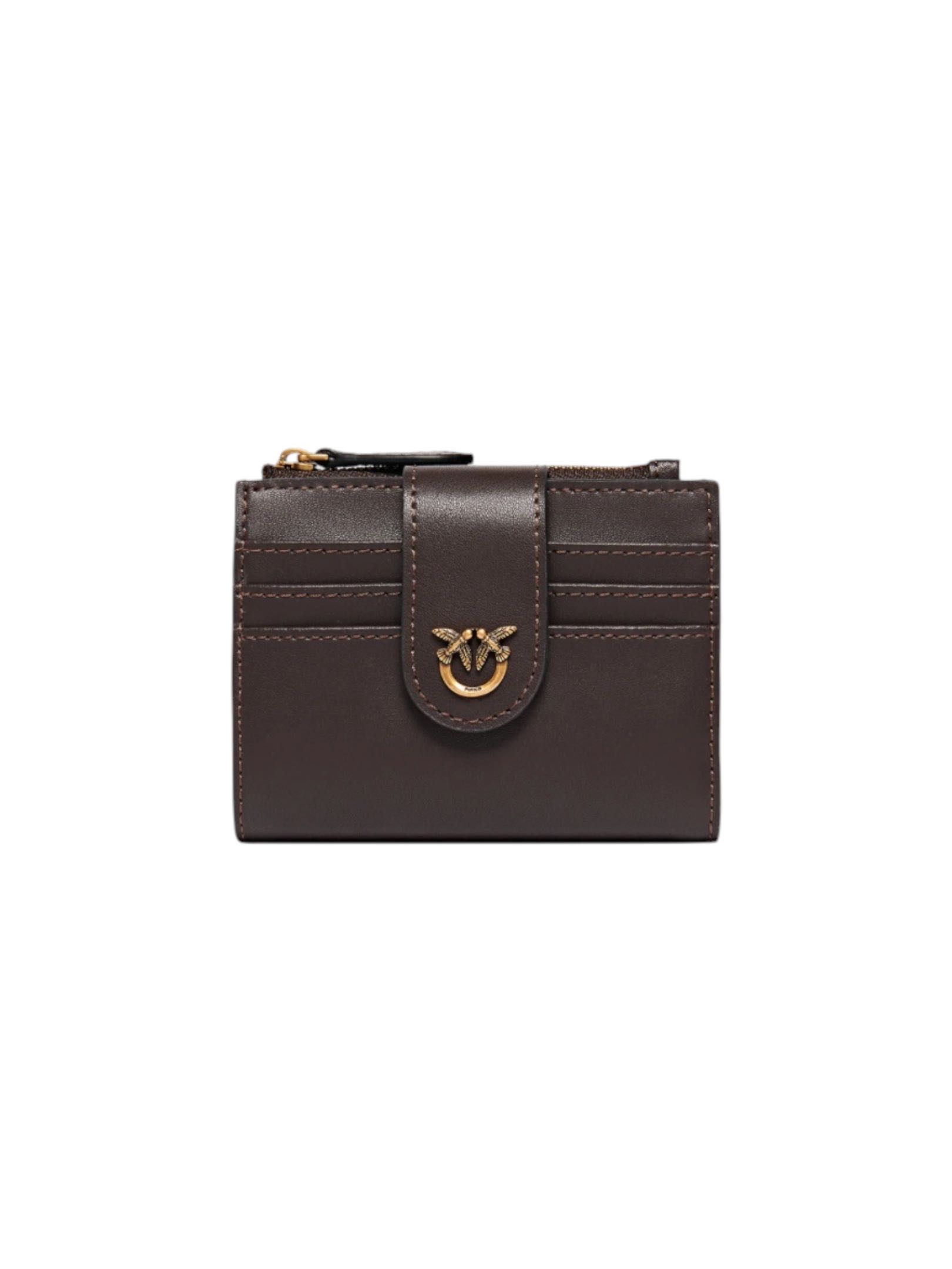 PINKO - PORTAFOGLIO MARRONE PICCOLO VITELLO