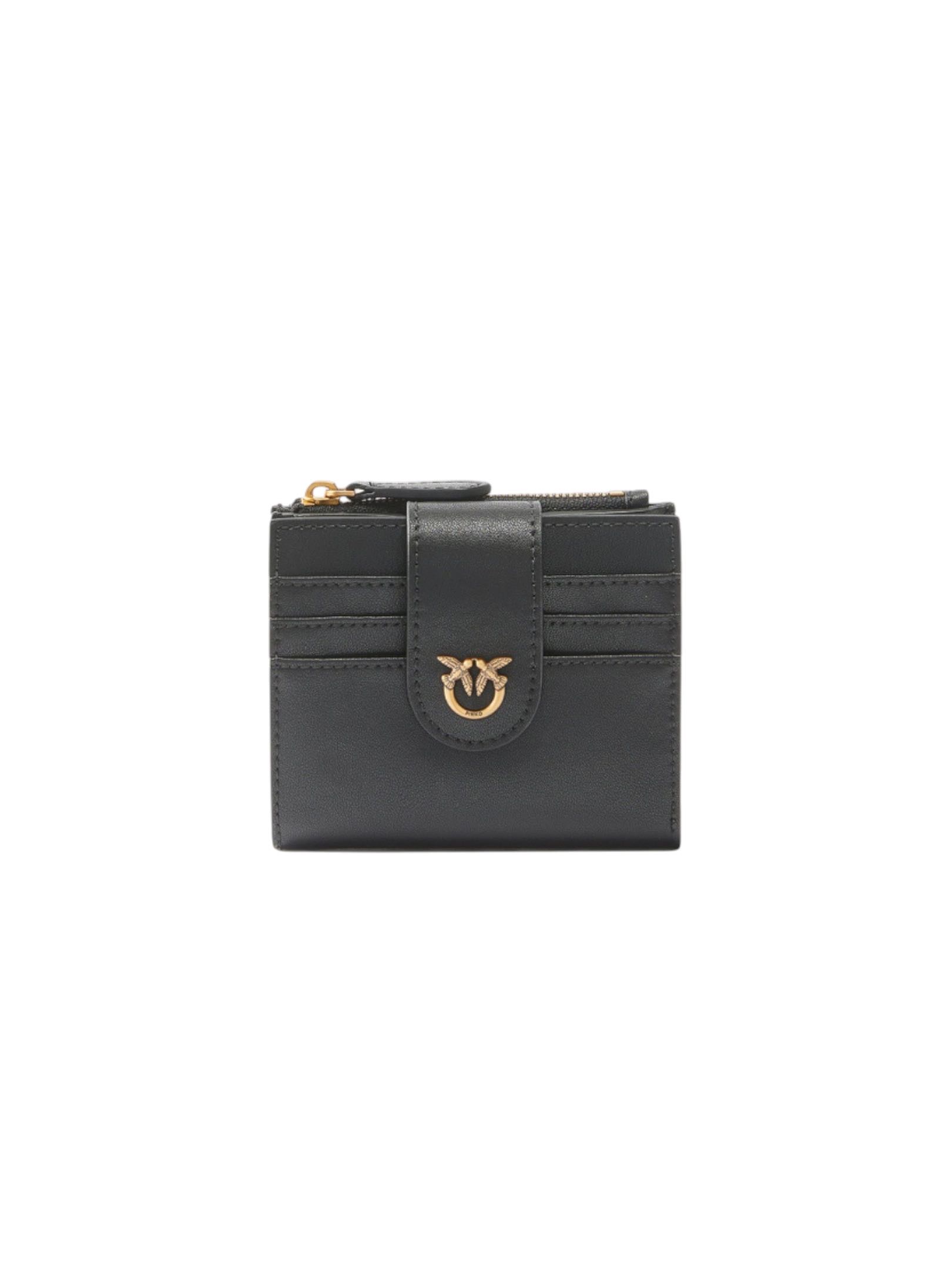 PINKO - PORTAFOGLIO NERO PICCOLO VITELLO