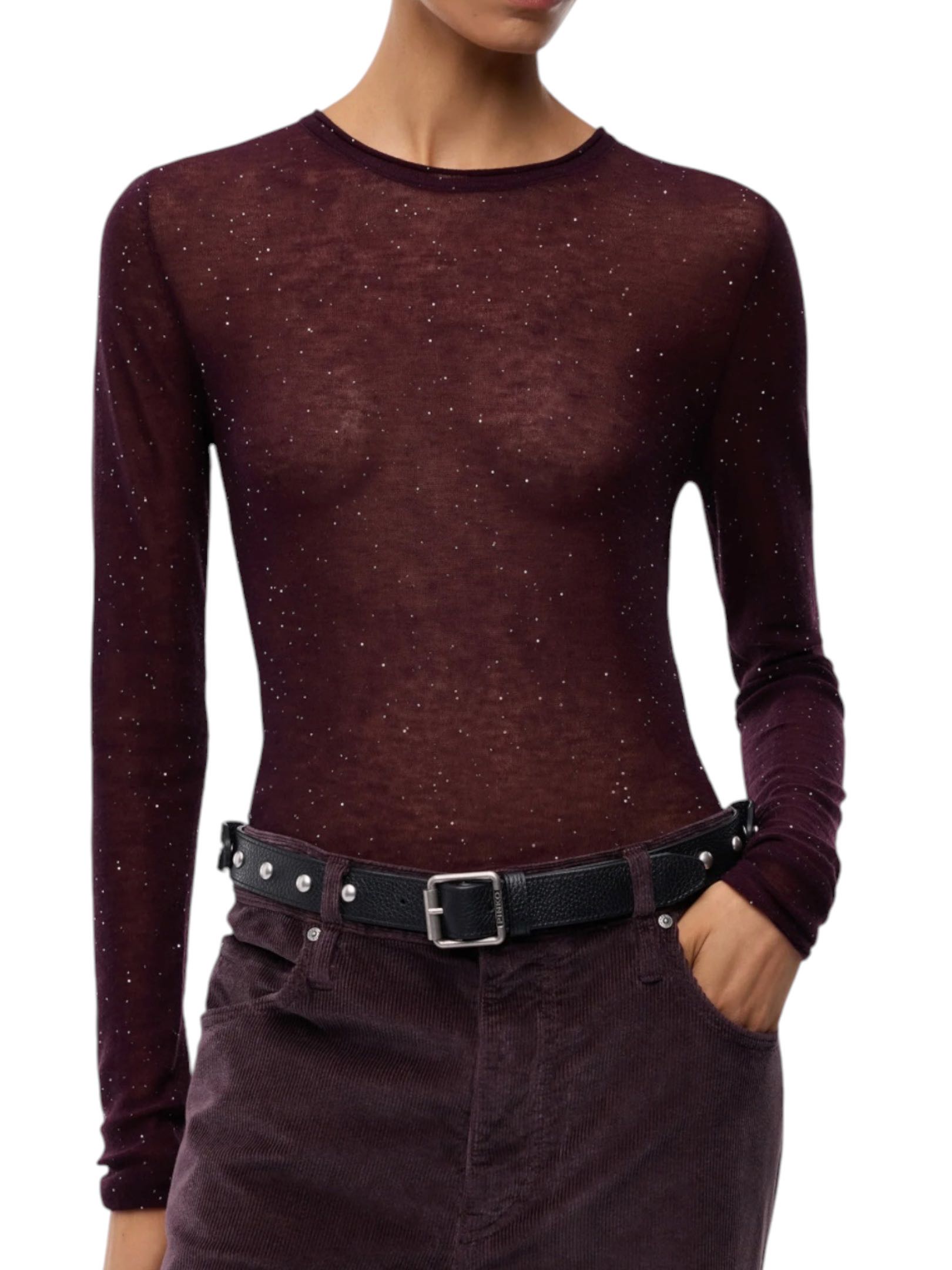 PINKO - MAGLIA BORDEAUX ULTRAFINE