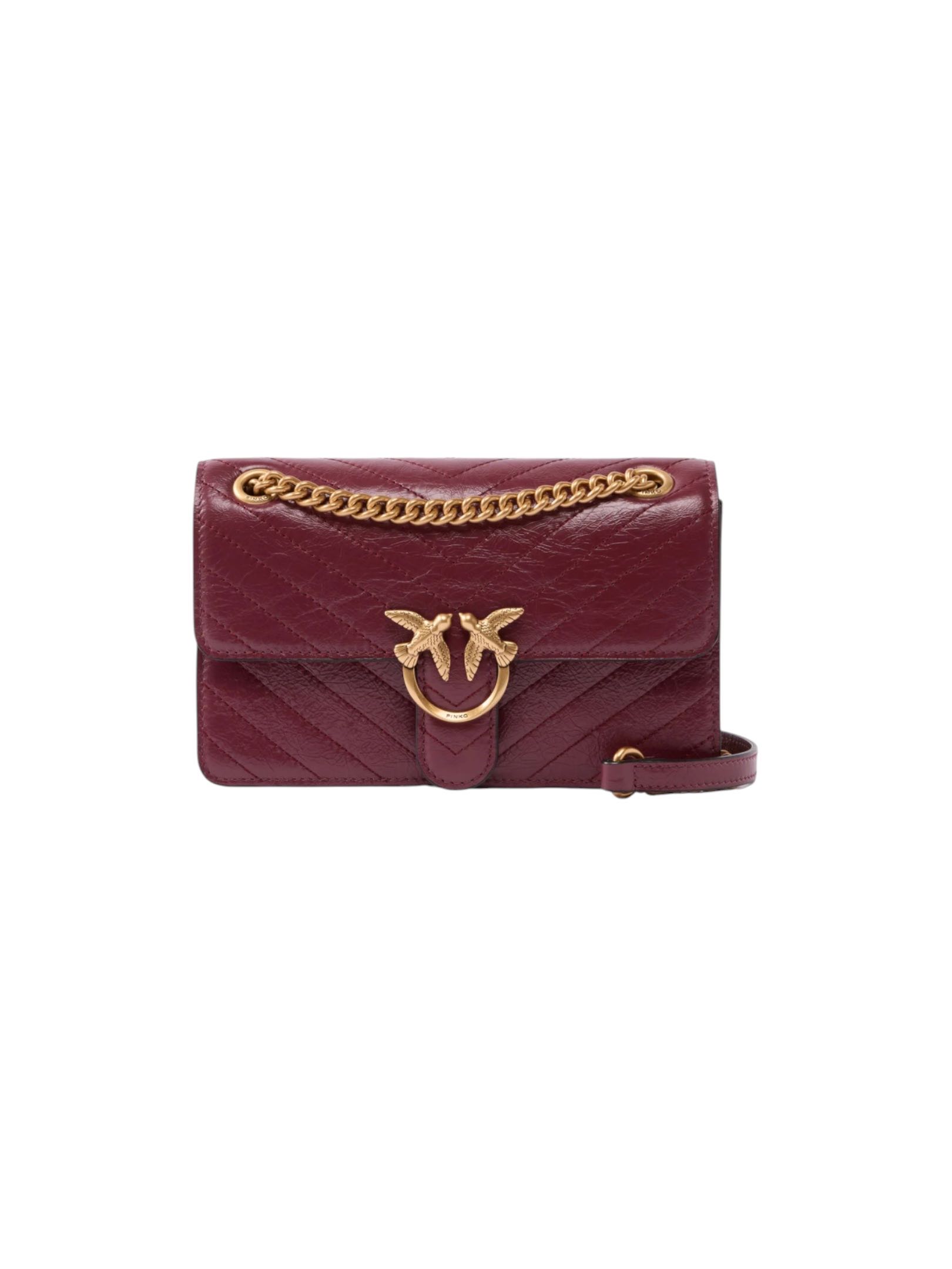 PINKO - BORSA CIOCCOLATO LOVE MINI LUCIDA