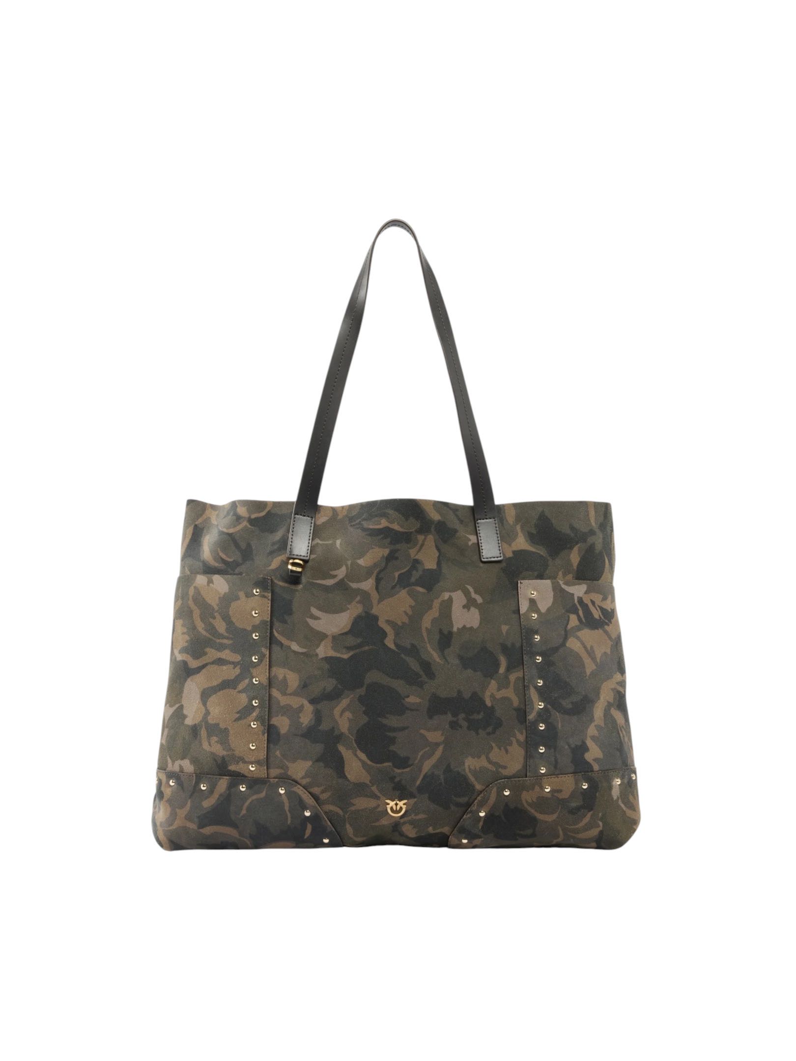 PINKO - BORSA SHOPPING VERDE FANTASIA MILITARE