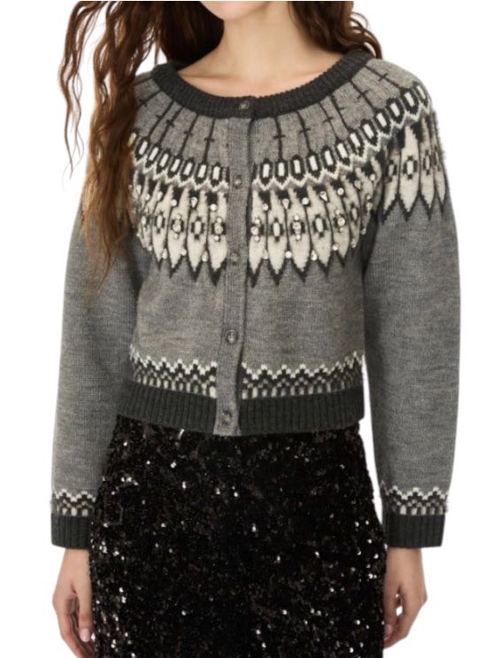 I BLUES - CARDIGAN GRIGIO FANTASIA LANA