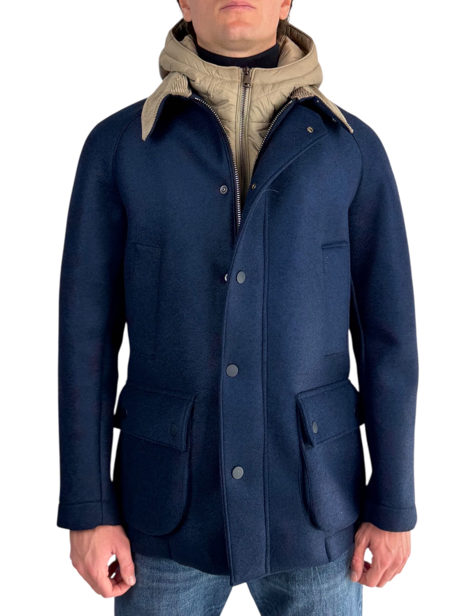 BOB - CAPPOTTO COLLO CAM NAVY