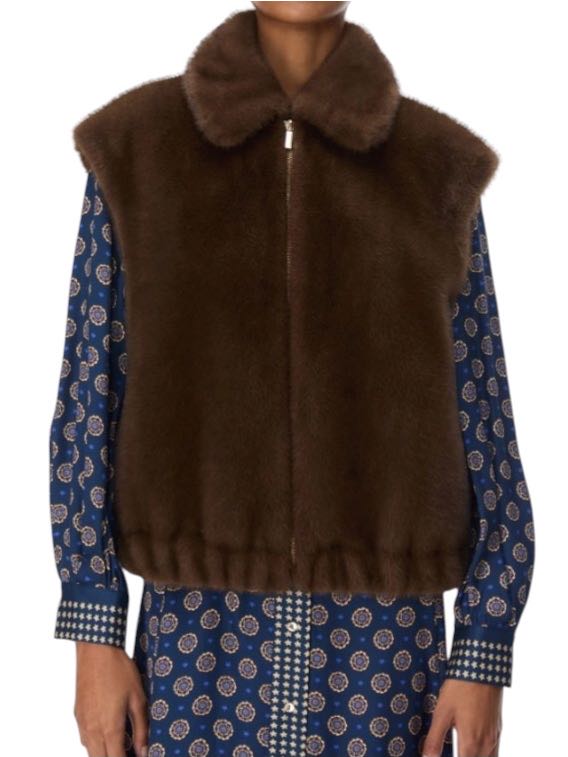 I BLUES - GILET PELLICCIA MARRONE