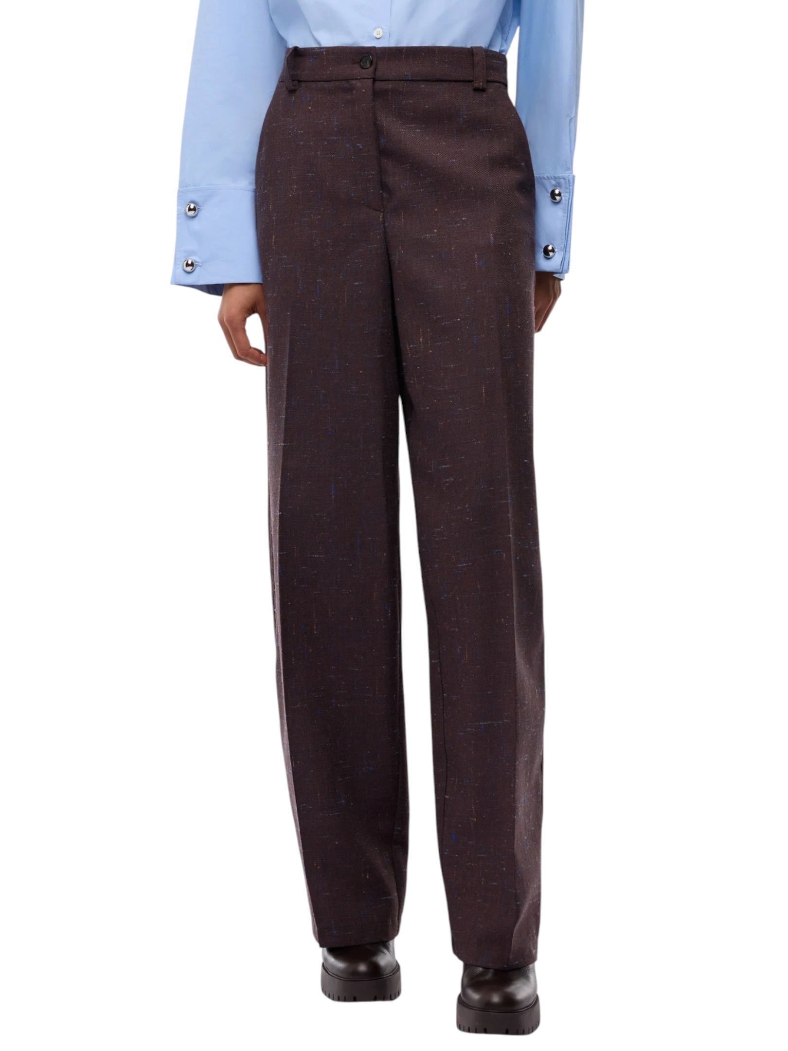 PINKO - PANTALONE PRUGNA TELA FIAMMATA