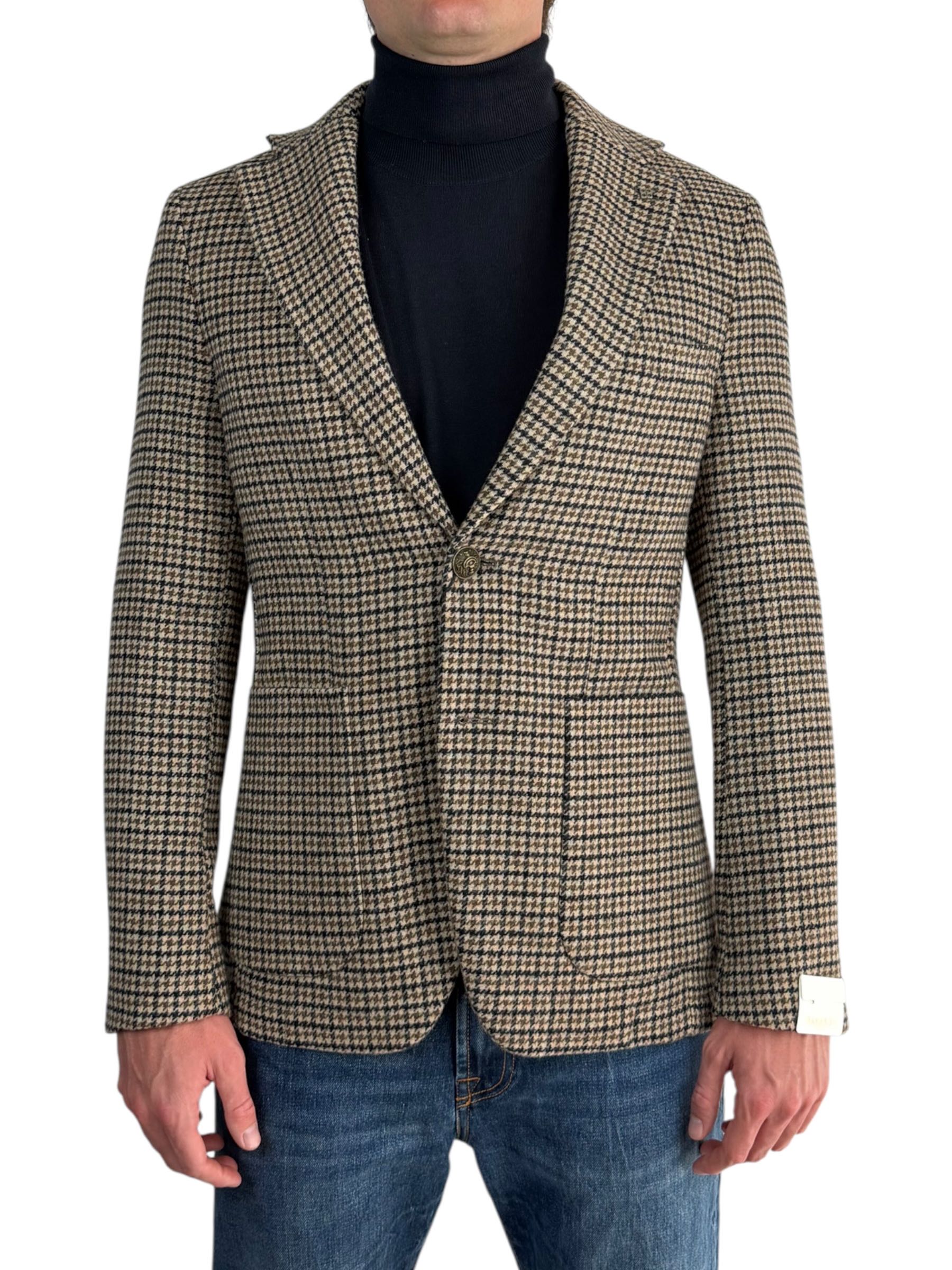 MARK UP - GIACCA PIE DE POUL MARRONE