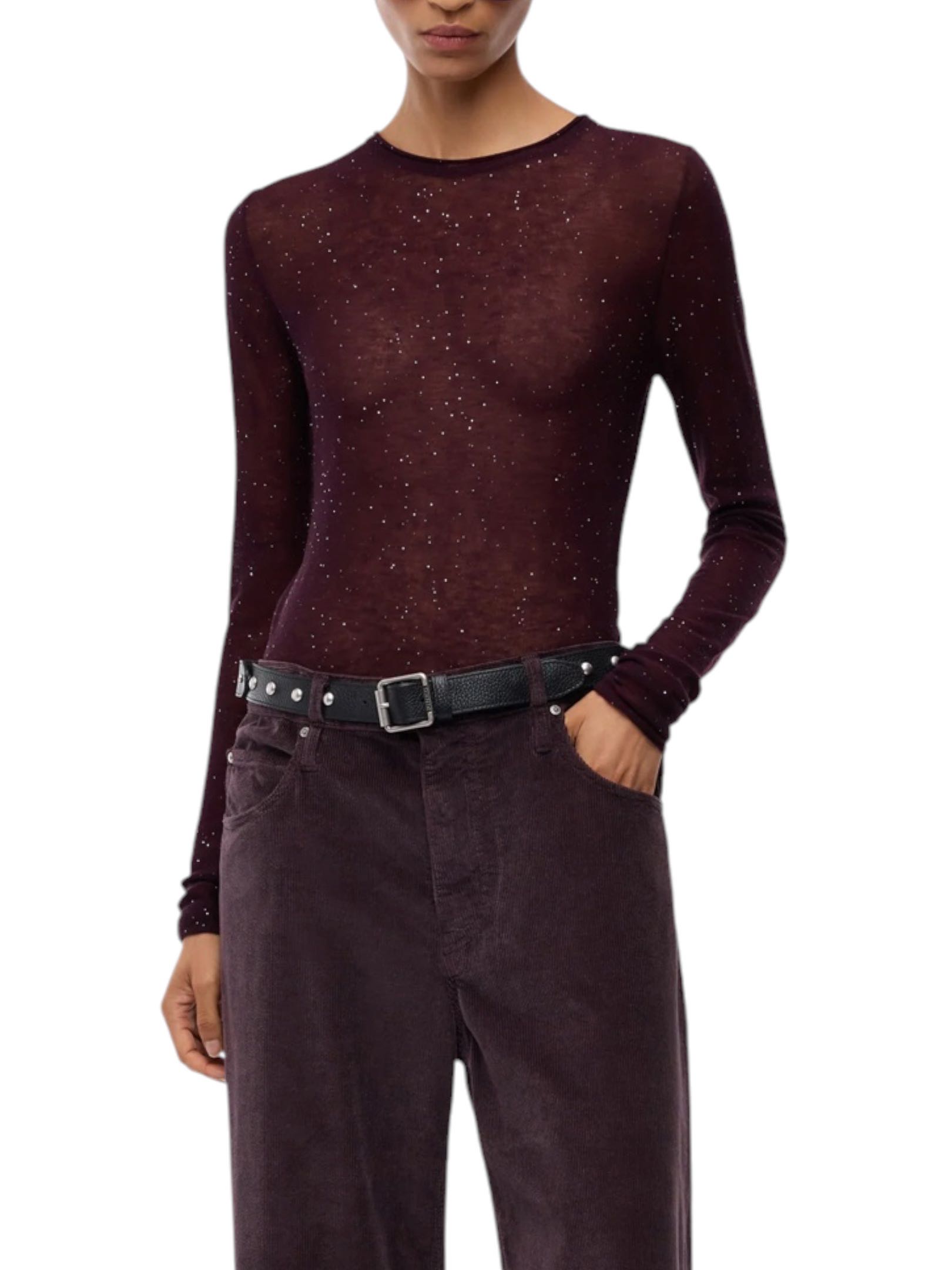 PINKO - MAGLIA BORDEAUX ULTRAFINE - immagine 2